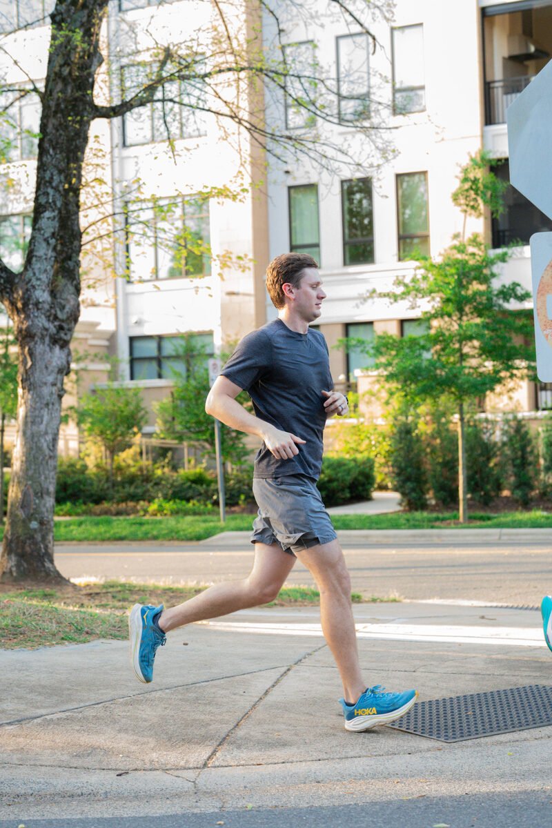 Runner in motion outdoors during a Cross Conditioning Training run shoot