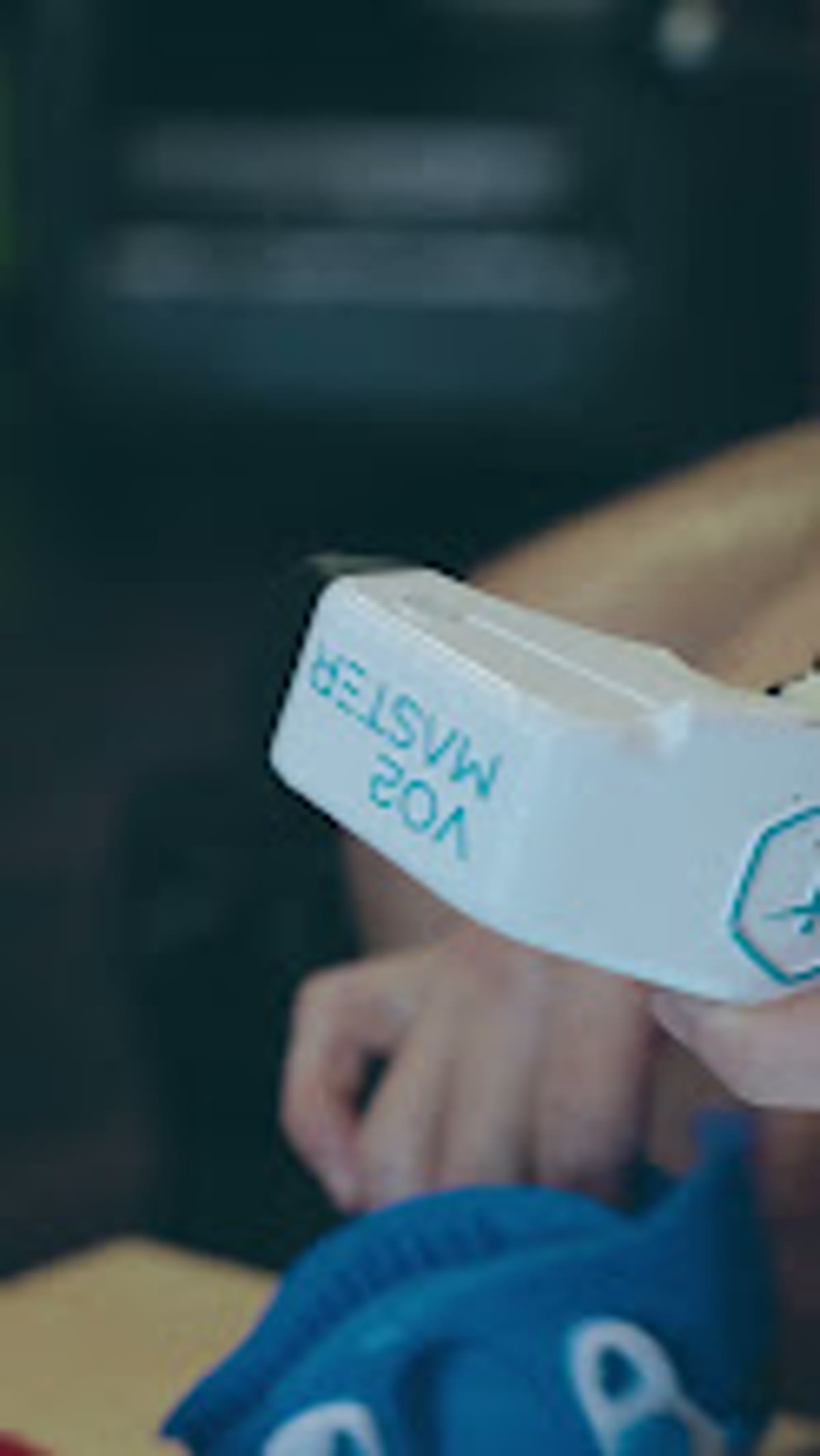 Close view of a VO₂ testing sensor during a performance assessment